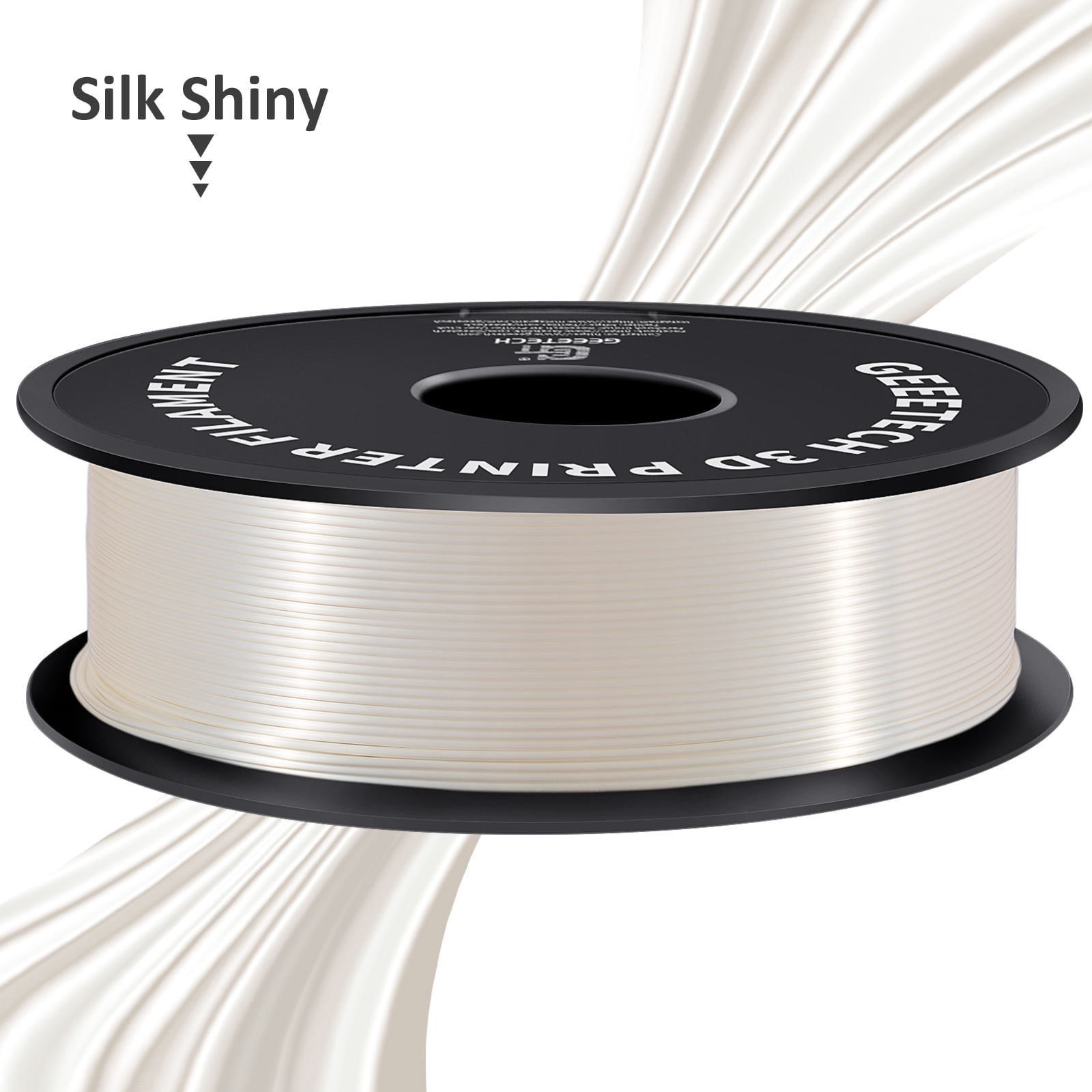 Geeetech 5pcs Silk wihte 3D Printer PLA Filament 5KG（11ibs） Toughness Enhanced Filament with 1.75mm Dimensional Accuracy +/-0.03mm, 1080 Feet per Roll, Vacuum Packaging