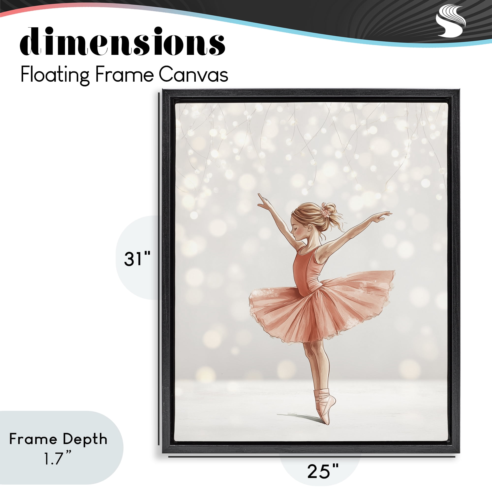 Stupell Industries Dancer In The Light Black Framed Floater Canvas Wall Art, design by Christine Simpson Art