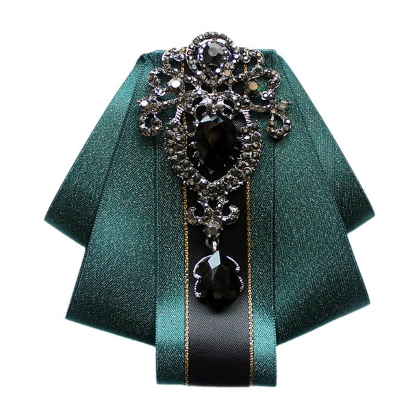 Broche de corbata de cinta Pin corbata de lazo para accesorios de ropa que trabajan uniforme de pelota de baile de graduación verde