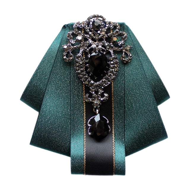 Pon broche de corbata para el cuello de la cinta para el traje de fiesta de bola de bricolaje Accesorios de disfraces verde