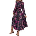 thumbnail image 3 of Jaimenalin Women'S Long Sleeve Maxi Dress Chiffon Guest Dresses Floral Dress Black XL, 3 of 8