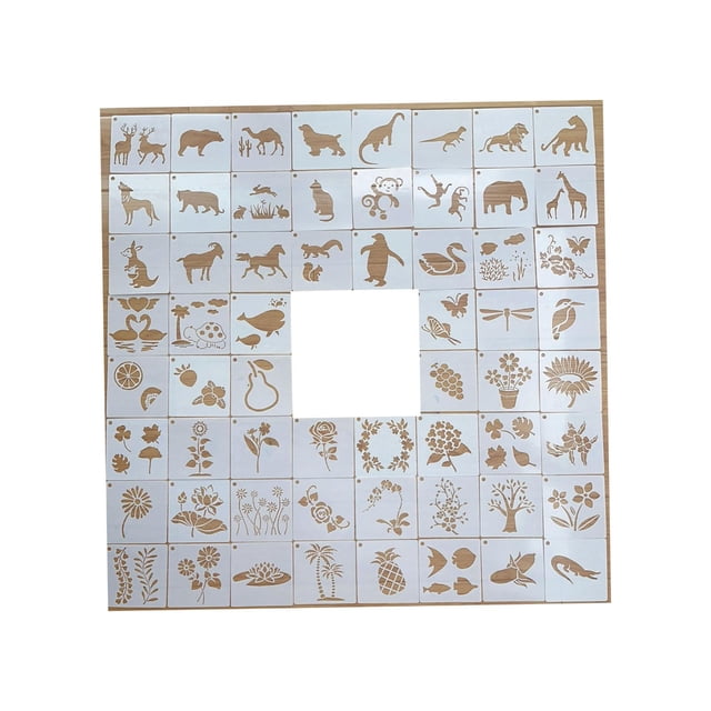 Plantillas de pintura de animales y plantas, plantillas de patrón, plantillas de pintura huecas para suelo, lienzo, proyectos de arte, manualidades,