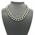 thumbnail image 3 of Men’s Iced Out Hip-Hop Silver Tone Bling Bling Rappers Cuban Link Chain Choker Necklace - CN2020, 3 of 3