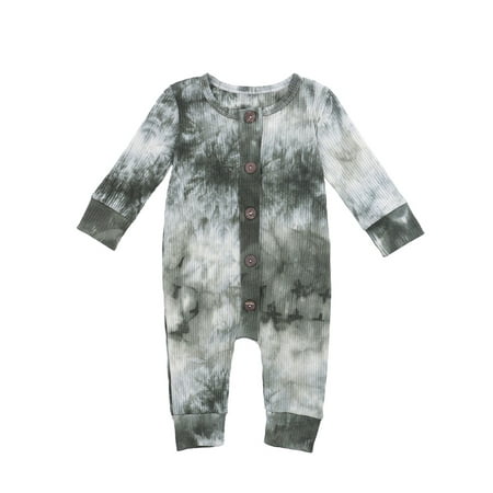 

Farrubbyine8 Newborn Baby Boy Girl Romper Breasted Jumpsuits Summer Outfit
