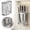 Silver, variant on YaoZQ Wall Mount Kitchen Utensil Holder, 40cm Hanging Utensil Rack with 7 Sliding Hooks, Grey Carbon Steel Rail Organizer, No Drill Under Cabinet Hooks for Kitchen Bathroom
