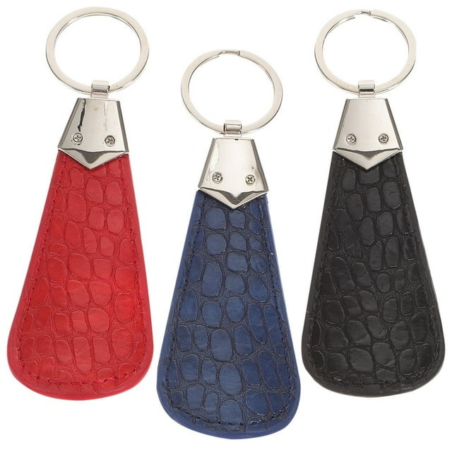 3Pcs Leather Shoe horns Nonslip Shoehorns with Key Ring Shoe Accessories
