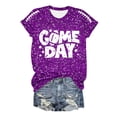 thumbnail image 4 of HCYSFG Womens Sequin Graphic T Shirts Crewneck Short Sleeve Sparkle Detail Loose Fit Casual Everyday Tees Summer Tops, 4 of 5