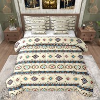 Feelyou Hippie Wheat Aztec Twin Bedding Sets 7-Piece, Tribal Western Abstract Bedding Comforter Set, Bohemian Triangle Reversible Sheet Sets, Luxury Bedroom Decor
