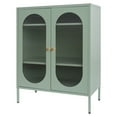 thumbnail image 6 of 2-Glass Door Storage Cabinet Adjustable Shelves Vanity Cabinet Accent Cabinet Bedroom Storage Cabinet Kitchen Server Storage Floor Sideboard Cabinet for Kitchen, Bedroom, Living Room, Office, 6 of 10