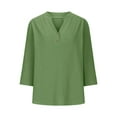 thumbnail image 4 of Womens Short Sleeve Tops Women's Fashion Casual V Neck Down Short Sleeve Top T Shirt Tops for Women, 4 of 6