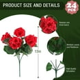 thumbnail image 2 of Flores artificiales de geranio Hananona Outdoor, 24 unidades, rojas, 2 of 7