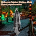 thumbnail image 4 of Halloween Hanging Ghost Decoration Flowing Robe Shackled Skeleton Prop Outdoor Yard Decor Scary Haunted House Party Ornament Spooky Lawn Grim Festival Display , D, 4 of 6