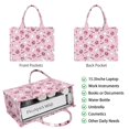 thumbnail image 2 of Large Capacity Tote Bag,Halloween Pink Ghosts and Heart Pumpkins Handbag Fashion Luxury Tote Bag,15.7"x13"x 5.1" Inches,Laptop Compatible, 2 of 6