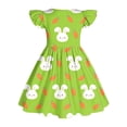 thumbnail image 7 of Mitankcoo Girls Easter Dresses Cute Print Flutter Sleeve Crew Neck A-Line Dress for Daily Fashion Wear 3-14Y, 7 of 7
