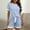 *Blue, variant on Women's Color Block Round Neck Short Sleeve Top and Shorts Two Piece Pajama Set ,Soft Lightweight Two Piece Homewear Blue,Women's Plus Free Size
