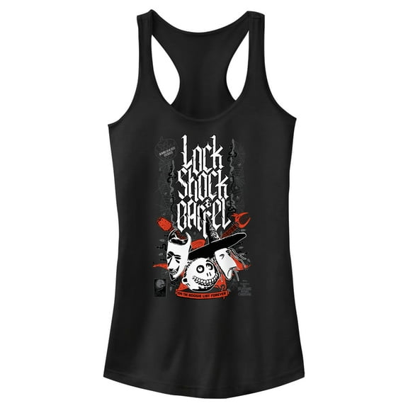 Junior's The Nightmare Before Christmas Boogie's Boys Stencil  Racerback Tank Top Black Large