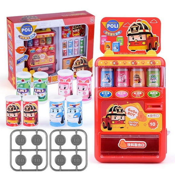 Simulation Cartoon Vending Machine Light Music Drinking Play House Toy for Kids
