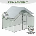 thumbnail image 5 of Large Chicken Coop, 6.5x10x6.5 FT Walk in Chicken Run House, Metal Chicken Fence for Rabbits Duck, 5 of 10