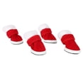 thumbnail image 3 of Botas de invierno cálidas para perros, botas navideñas para exteriores, antideslizantes, con protector de patas y correa de velcro (rojo n.° 1), 3 of 14