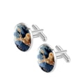 thumbnail image 2 of Deer Elegant Silver Jewelry Cufflink Set for Men, Made of Stainless Steel, Suitable for Formal Attire, for Business Meetings and Weddings, 2 of 6