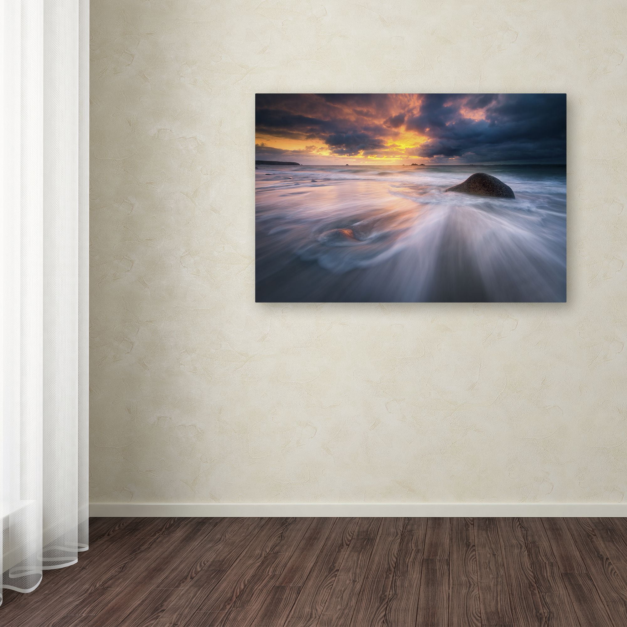 Trademark Fine Art Mathieu Rivrin 'Ocean Painting' 16 x 24 (RV0039-C1624GG)