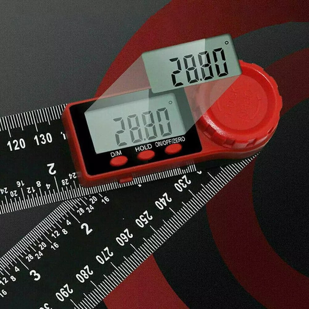 Digital Angle Finder, Angle Protractor Ruler 300mm Carbon Fiber Plastic Tools