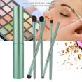 thumbnail image 4 of Juego de Brochas de maquillaje Verdes Portátiles de 5 piezas, cabello y liso, Fuerte Agarre de Polvo, Maquilla de Ojos, de Madera Maciza para un transporte de transporte de transporte, 4 of 7