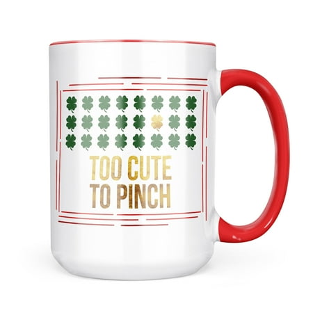

Christmas Cookie Tin Too Cute To Pinch St. Patrick s Day Gold Shamrock Mug gift for Coffee Tea lovers