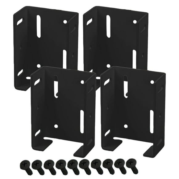 WinWay Heavy-Duty Carbon Steel Fence Brackets - Easy To install, 4 Pcs & 40 Screws!