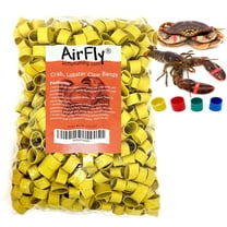 AirFly Crab, Lobster Claw Rubber Bands, Protect Lobsters & Crabs, Cook Safe FDA-Compliant Silicone, 600 pcs (Yellow)