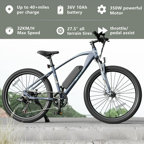 Movelo Electric Bike UL2849 Certified,350W powerful motor with Removable  mountain electric bicycle Blue