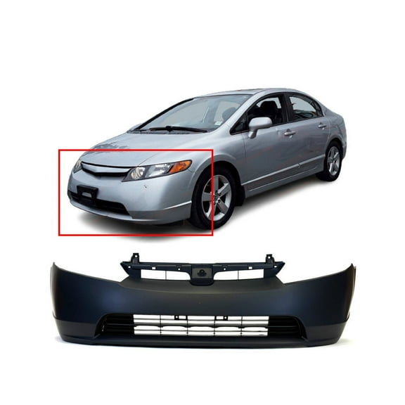 DCP Primed Front Bumper Cover Fascia for 2006 2007 2008 Honda Civic 1.8 Sedan
