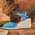 thumbnail image 6 of YLYL Women's Espadrilles Sandals Ankle Strap Buckle Closed Toe Platform Wedge Heel Summer Sandals, 6 of 9
