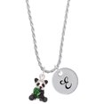 thumbnail image 1 of Delight Jewelry Silvertone Enamel Sitting Panda Silvertone Script Initial Disc - E - Charm Necklace, 20"+3", 1 of 4