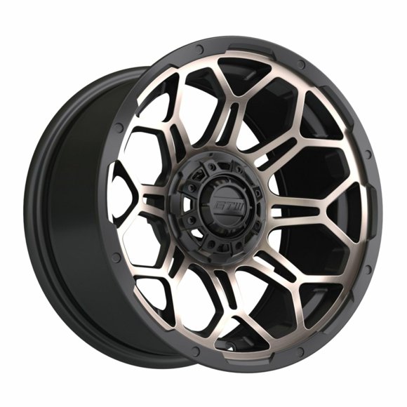 GTW Bravo - 14 Aluminum Golf Cart Wheel 14x7 | 4-4 Bolt | 3:4 Offset (Bronze/Black)