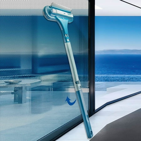 

〖Roliyen〗Mesh Screen Cleaner 2In1 Window Cleaning Brush Glass Cleaning Wet Dry Double Sided Extendable Mesh Cleaner