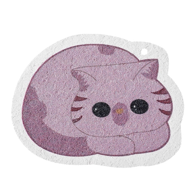 Oleegame 1PC Ten Dollar Items Cartoon Dish Cloth Compressed Sponge Wipe Dishwashing Sponges Rag For Home Kitchen Pot Dishes Bowls Cleaning Tool Purple