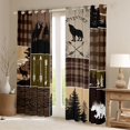 thumbnail image 2 of Feelyou Lake House Black Out Curtains, Brown Plaid Curtains Pack of 2 (42x63 Each), 2 of 6