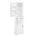 thumbnail image 5 of Tall Bathroom Storage Cabinet, Freestanding Storage Cabinet with Two Doors and Adjustable Shelves, Door Shelve Design, MDF Board with Painted Finish, White, 5 of 15