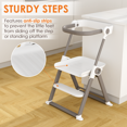 thumbnail image 6 of Cowiewie Foldable Toddler Tower, Space-Saving Kitchen Step Stool Standing Tower for Toddler, White, 6 of 8