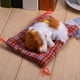 thumbnail image 5 of Muñeco de peluche con sonido de gato durmiendo para decoración del hogar (amarillo y blanco), 5 of 14