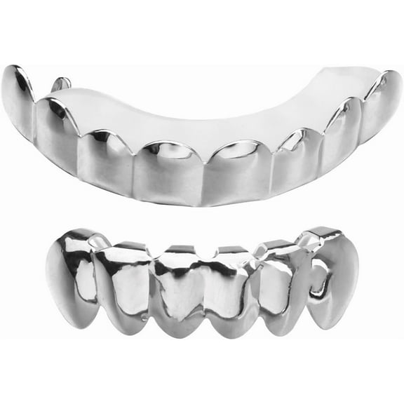 Silver Teeth For Men And Women Mouth Top Bottom Hip Hop Teeth