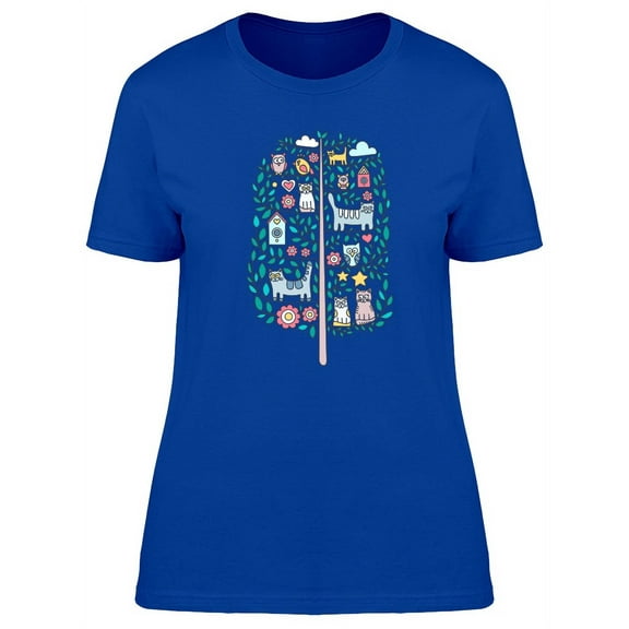 Tree With Cute Doodles Inside T-Shirt Women -Image by Shutterstock, Female Small
