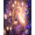 thumbnail image 1 of Kit Pintura Por Números Sobre Lienzo Arte Al Óleo Artesanal Imagen Rapunzel Pared 40x50cm, 1 of 9