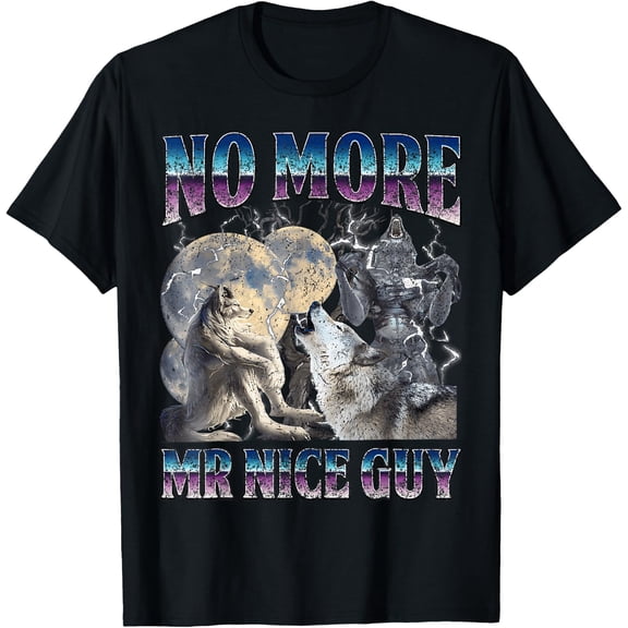 No More Mr Nice Guy Bootleg Retro 90s Wolf Comfort Colors T-Shirt for Men