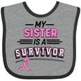 thumbnail image 3 of Inktastic My Sister is a Survivor Breast Cancer Awareness Boys or Girls Baby Bib, 3 of 4