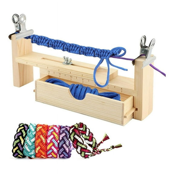 Wood Bracelet Jig with 2 Clamp,Adjustable Paracord Maker,Hand Knitting for Bracelets Necklaces