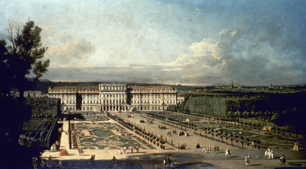Stretched Canvas Art - Canaletto: Vienna 1760. /Nschoenbrunn Palace ...