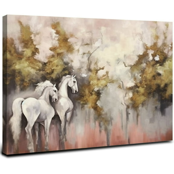 ONETECH Canvas Wall Art White Painting Abstract Canvas Wall Art with Gold Painted Large Artwork for Living Room Bedroom Kitchen Office 20x16inch