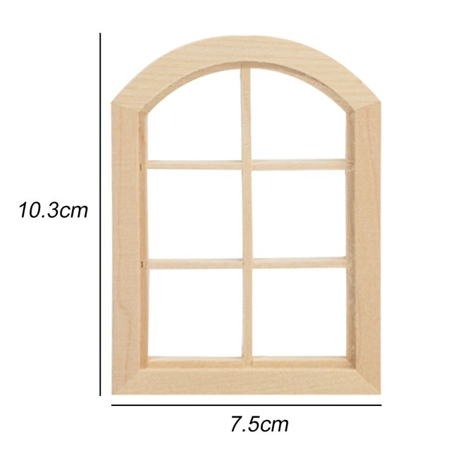 1/12 casa de muñecas miniatura puerta de madera ventana sin pintar accesorios de bricolaje (C) Likrtyny Para estrenar